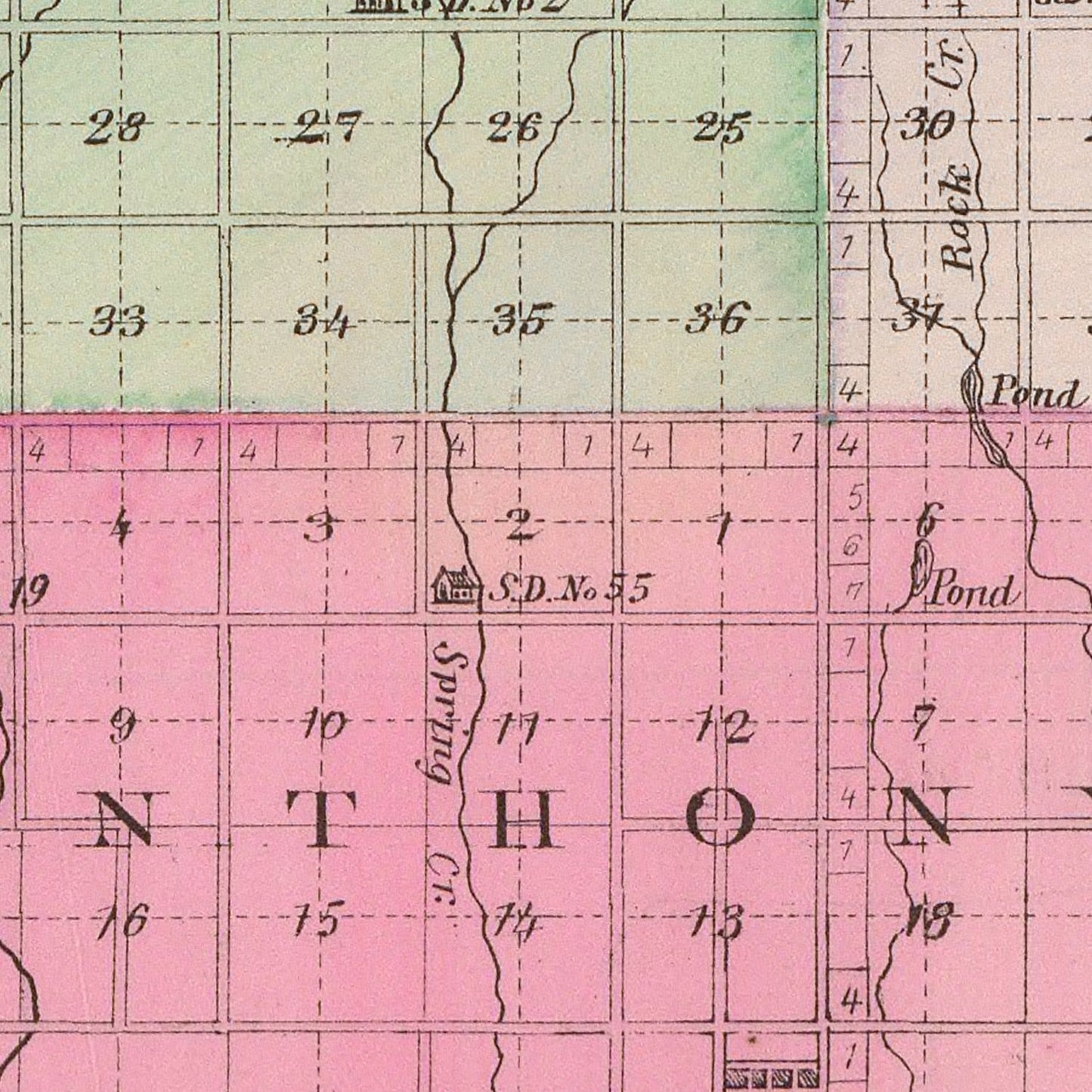 Vintage Map of Harper County, Kansas, 1887
