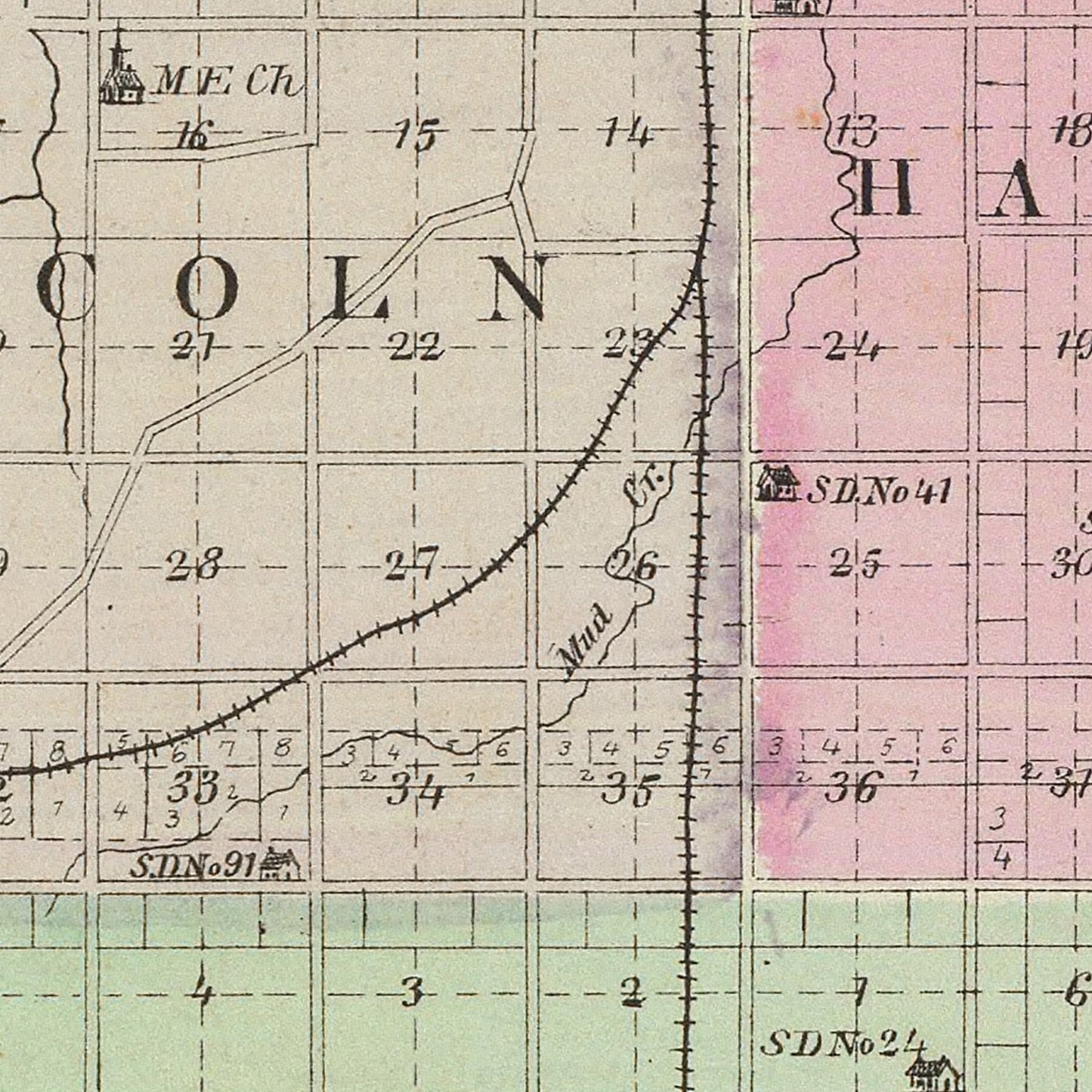 Vintage Map of Franklin County, Kansas, 1887
