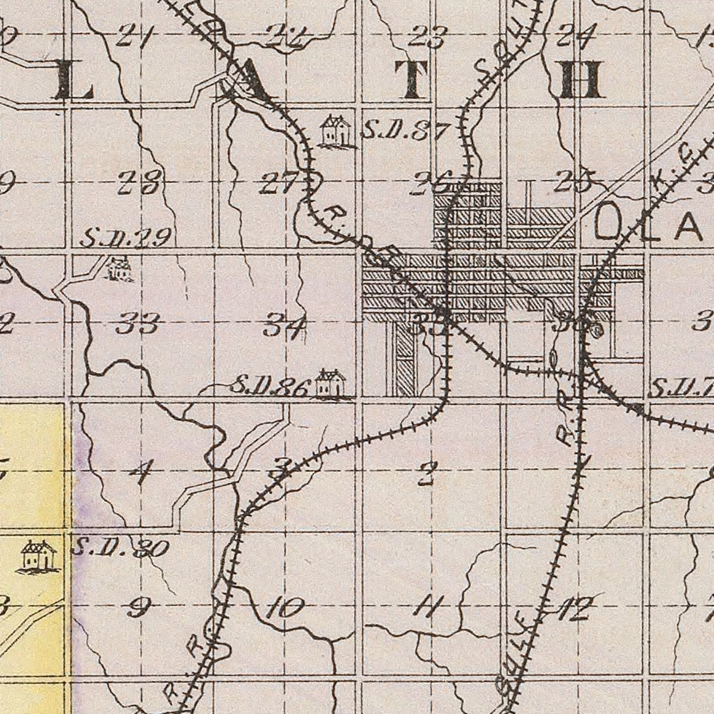 Vintage Map of Johnson County, Kansas, 1887