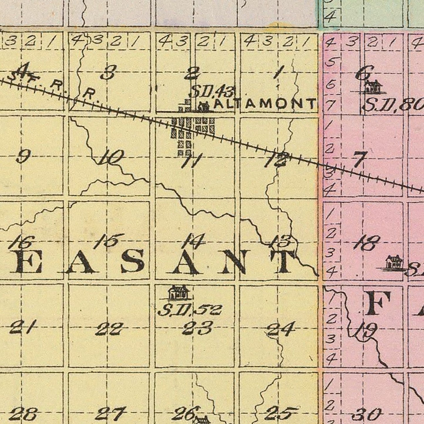 Vintage Map of Labette County, Kansas, 1887