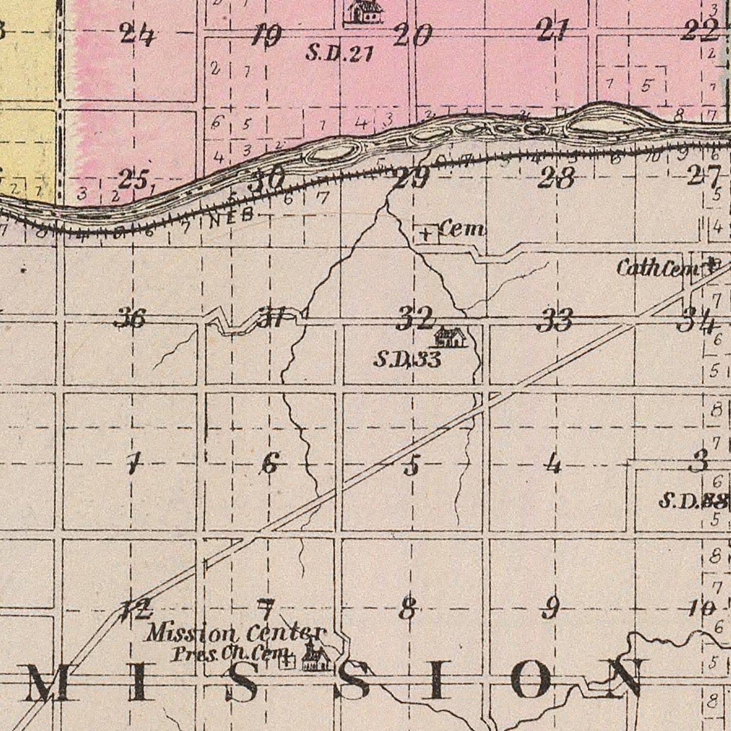 Vintage Map of Shawnee County, Kansas, 1887