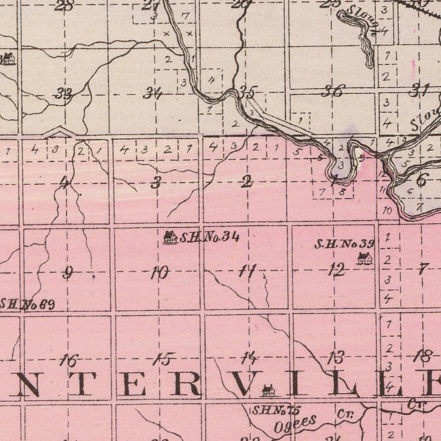 Vintage Map of Neosho County, Kansas, 1887