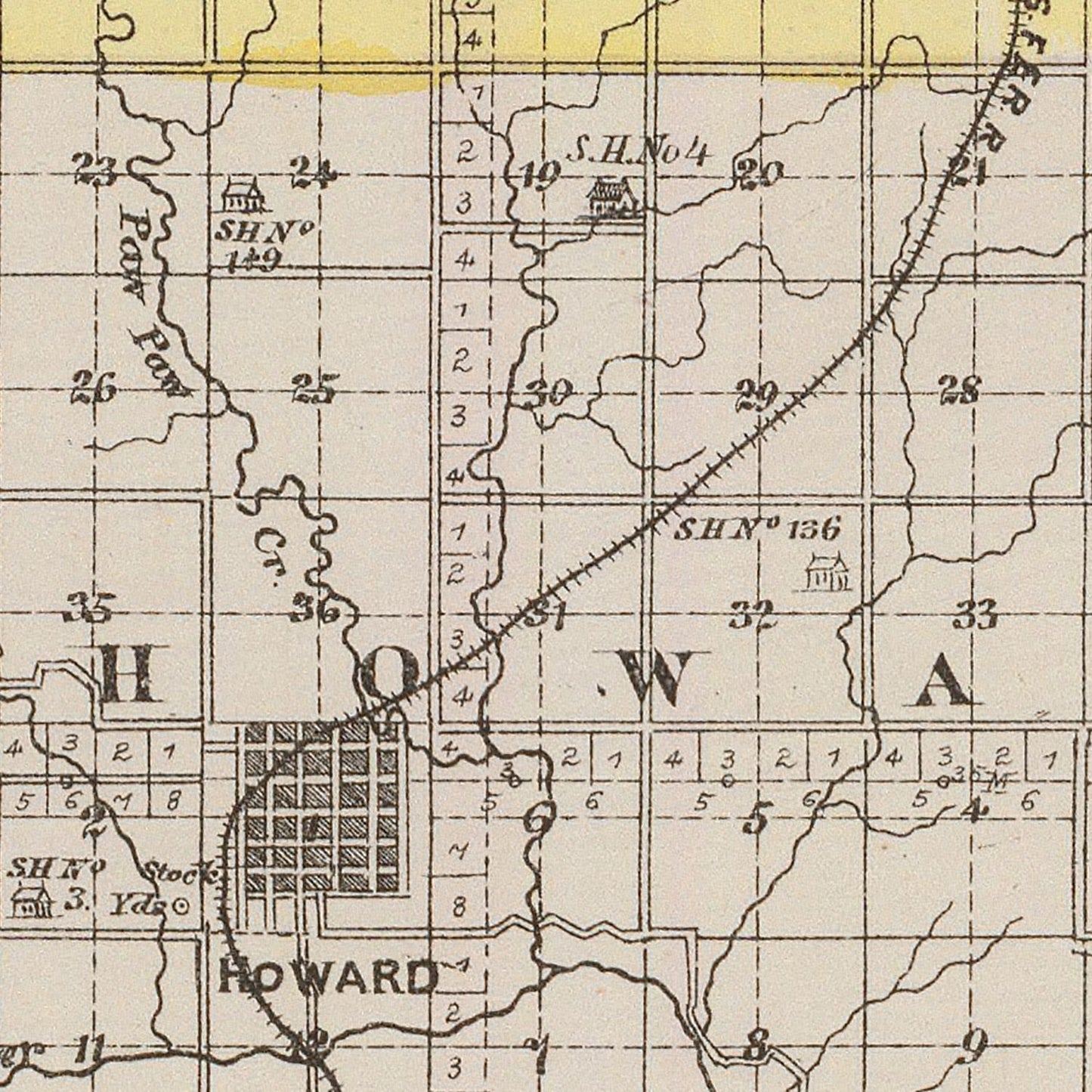Vintage Map of Elk County, Kansas 1887
