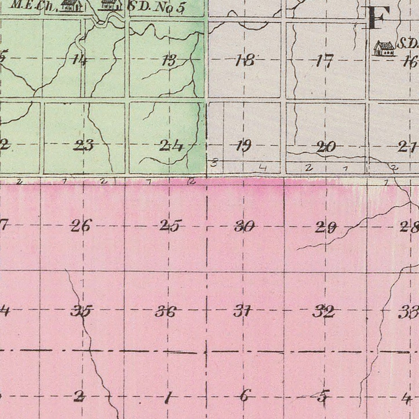 Vintage Map of Jackson County, Kansas, 1887