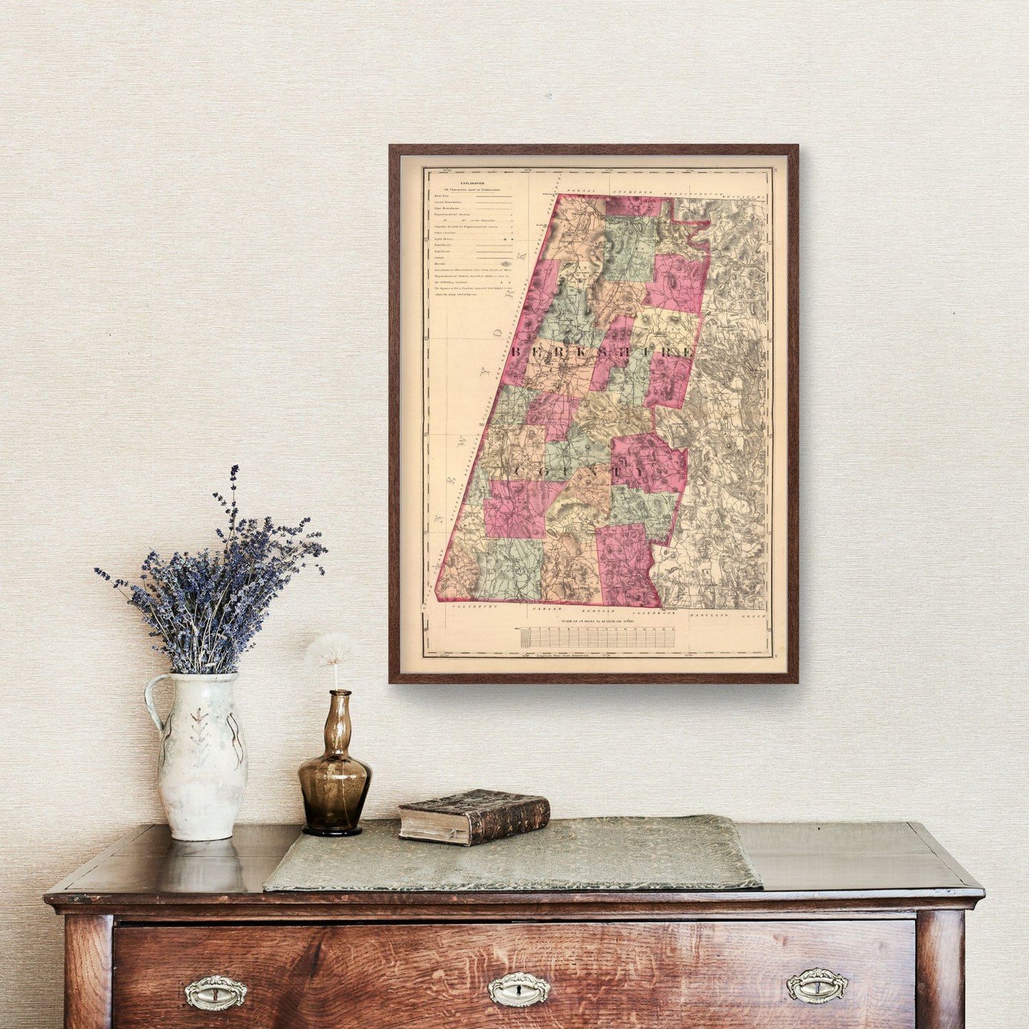 Vintage Map of Berkshire County, Massachusetts, 1871