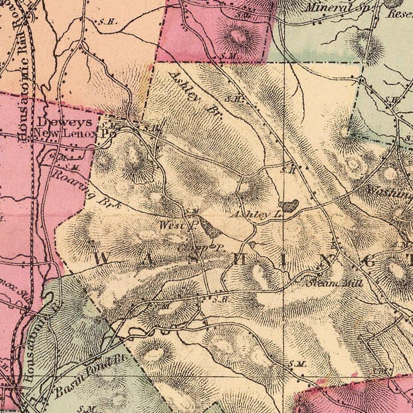 Vintage Map of Berkshire County, Massachusetts, 1871