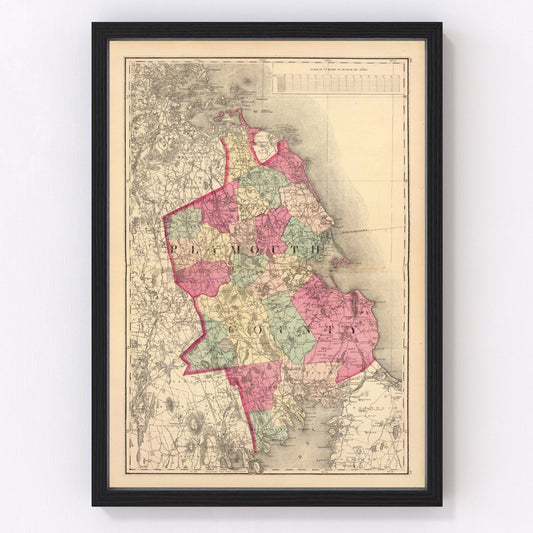 Vintage map of Plymouth County, Massachusetts, 1871