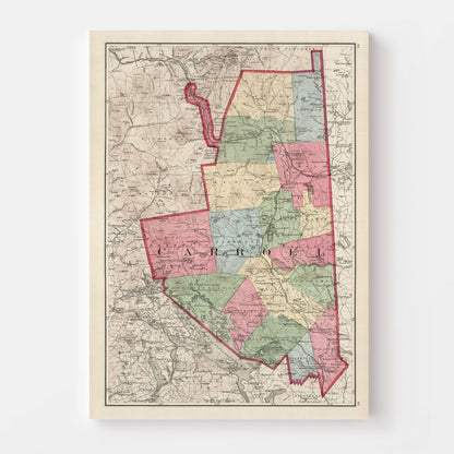 Vintage Map of Carroll County, New Hampshire, 1877