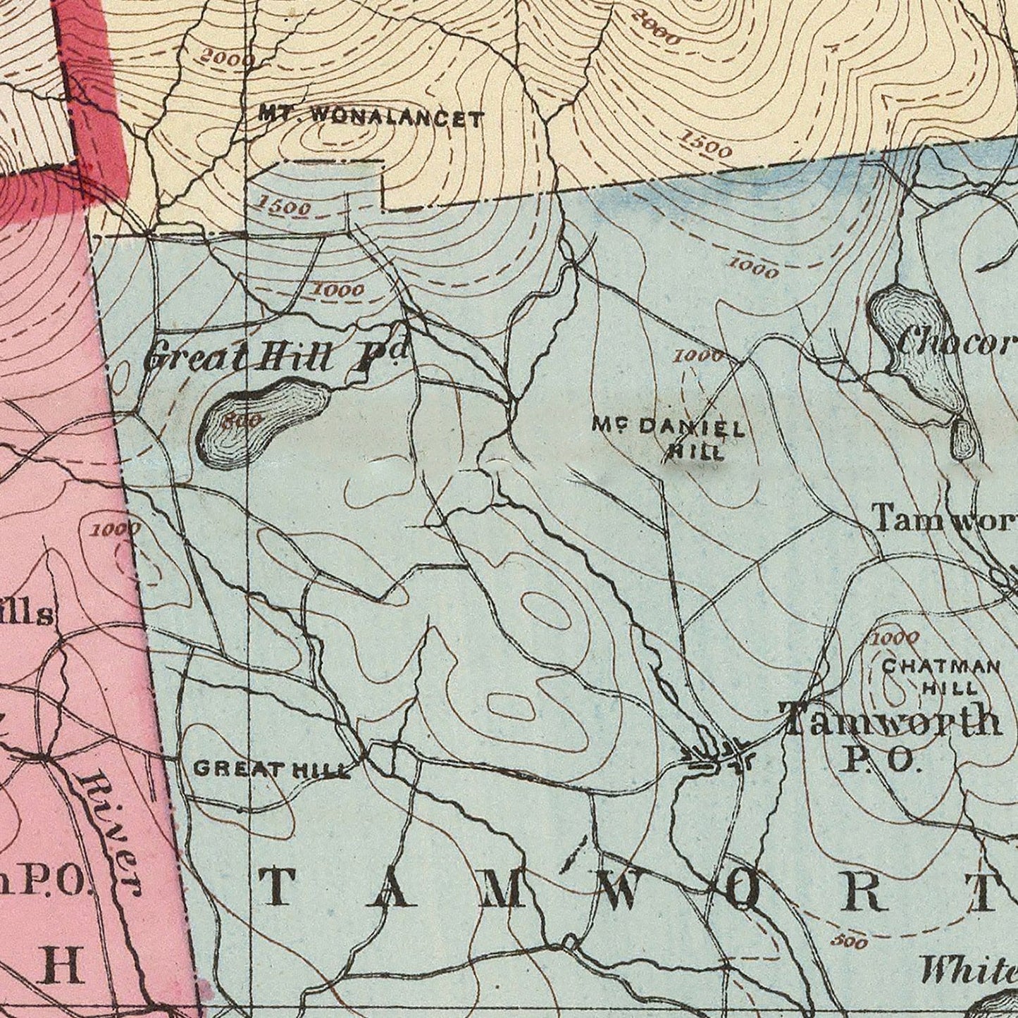 Vintage Map of Carroll County, New Hampshire, 1877