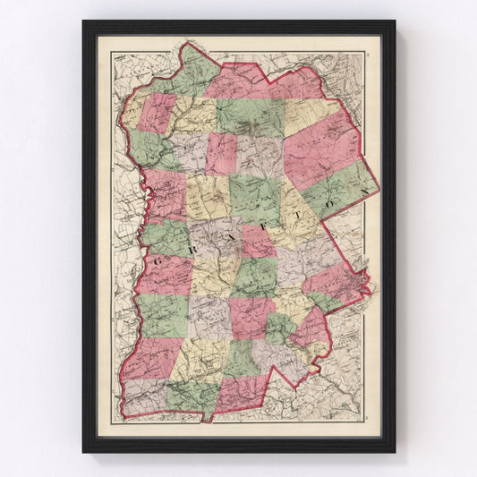 Vintage map of Grafton County, New Hampshire, 1877