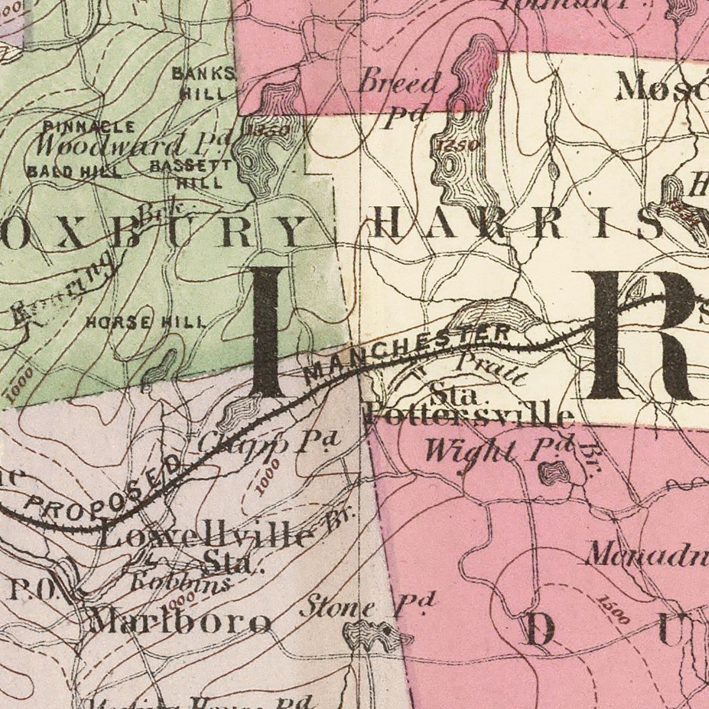 Vintage Map of Cheshire County, New Hampshire, 1877