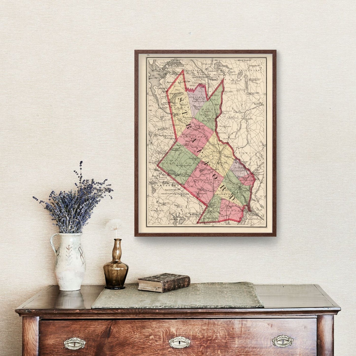 Vintage Map of Strafford County, New Hampshire, 1877