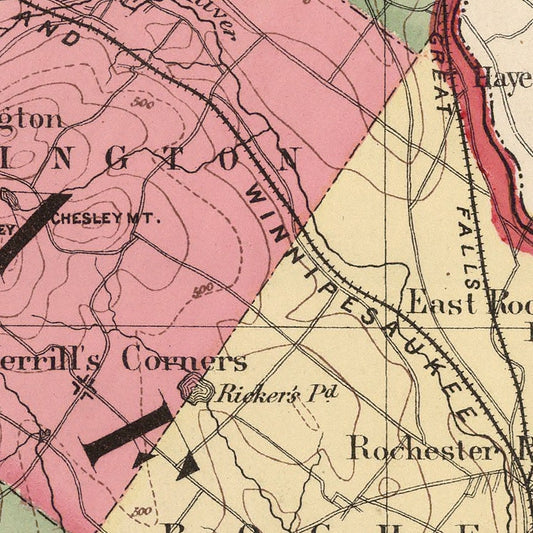 Vintage Map of Strafford County, New Hampshire, 1877