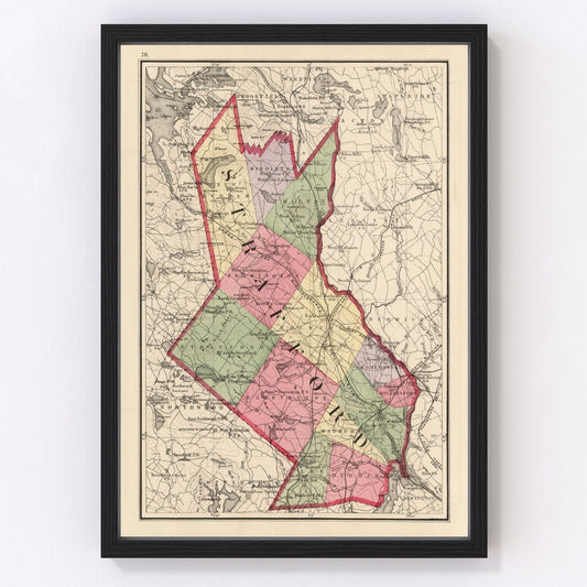 Vintage map of Strafford County, New Hampshire, 1877