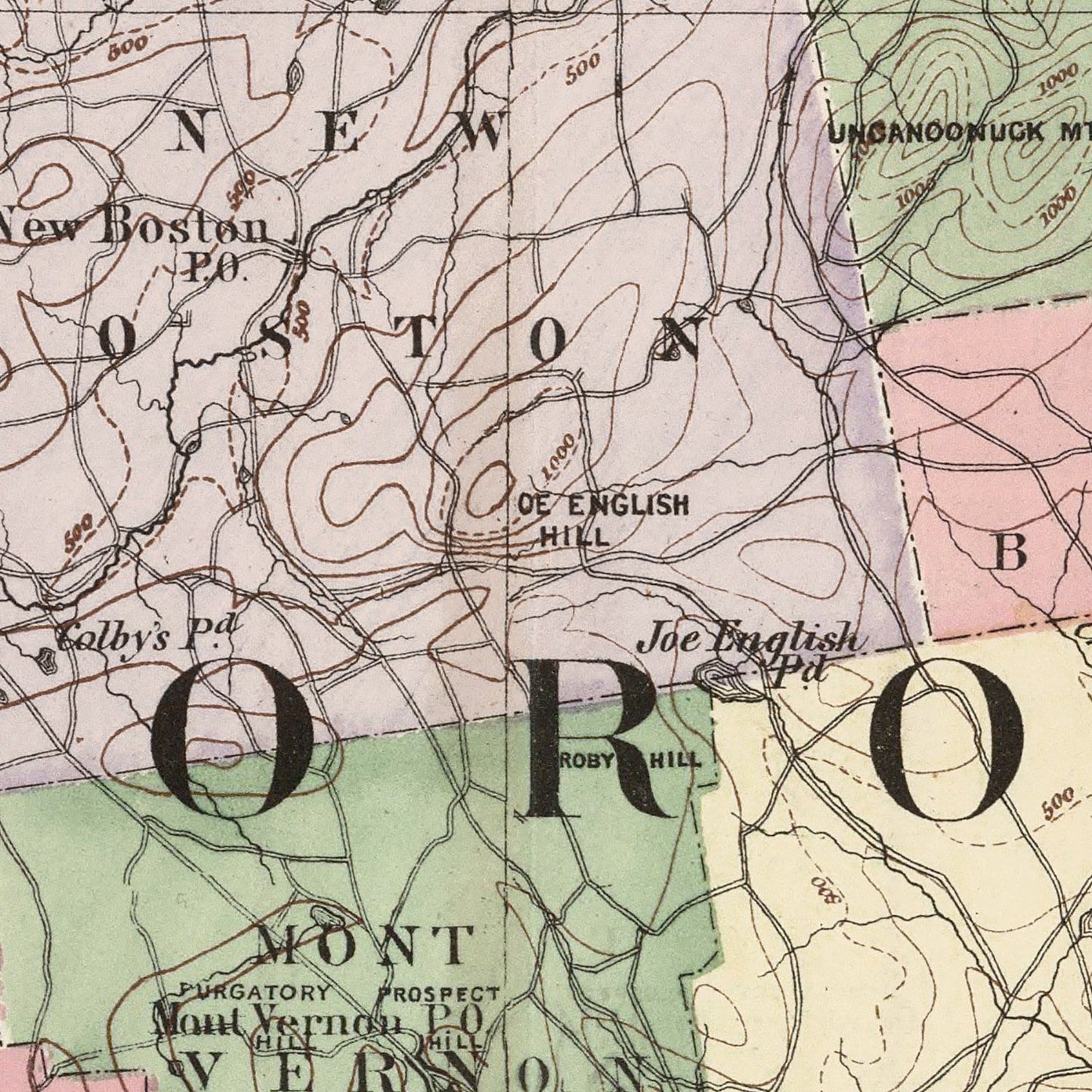 Vintage Map of Hillsborough County, New Hampshire, 1877
