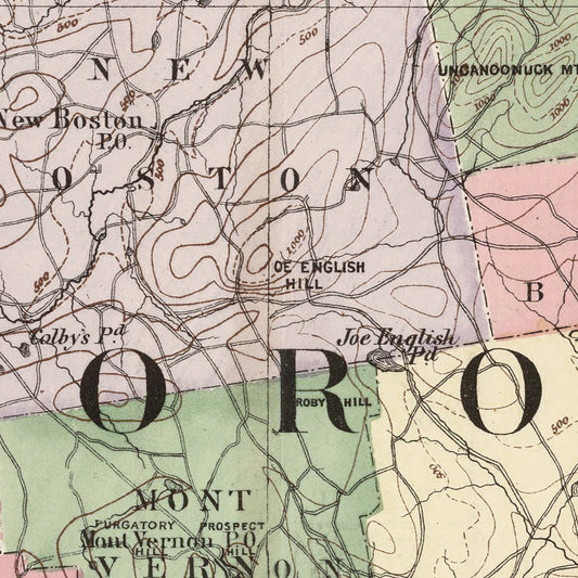 Vintage Map of Hillsborough County, New Hampshire, 1877