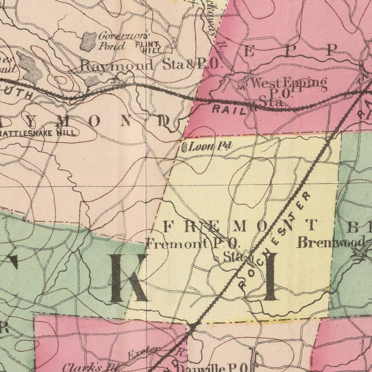 Vintage Map of Rockingham County, New Hampshire, 1877