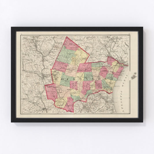 vintage map of Rockingham County, New Hampshire, 1877