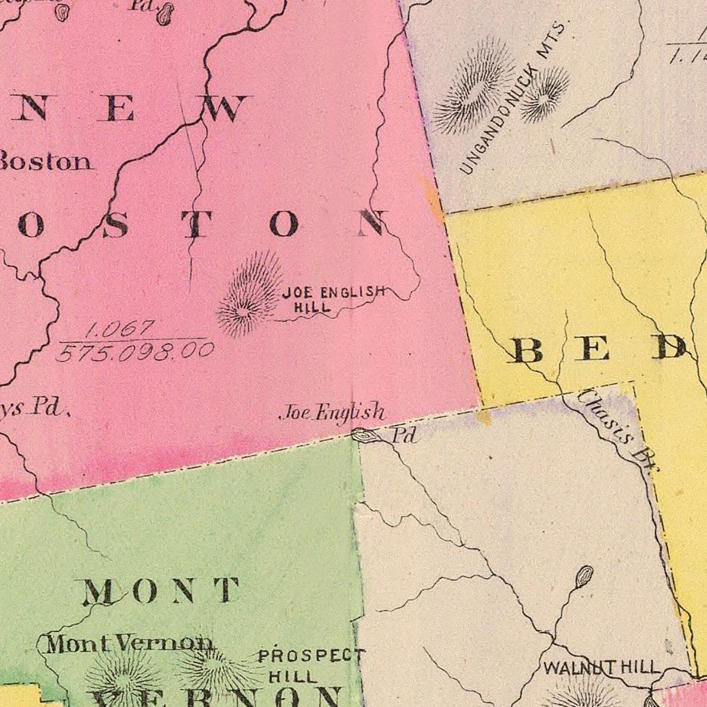 Vintage Map of Hillsborough County, New Hampshire, 1892