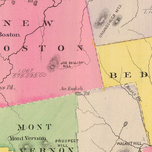 Vintage Map of Hillsborough County, New Hampshire, 1892