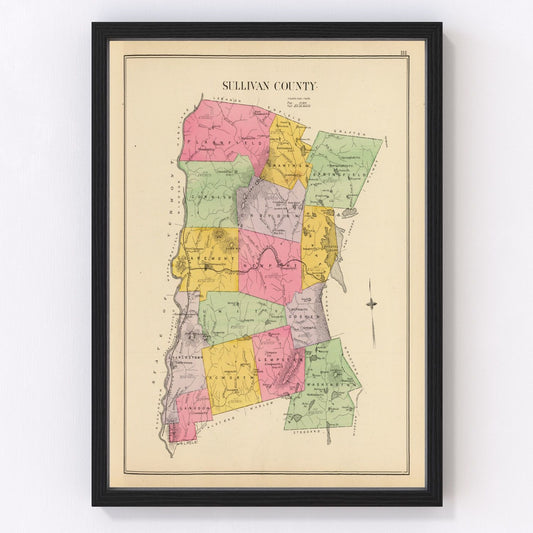 Vintage map of Sullivan County, New Hampshire, 1892