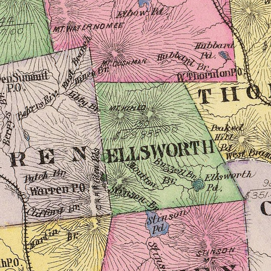 Vintage Map of Grafton County, New Hampshire, 1892