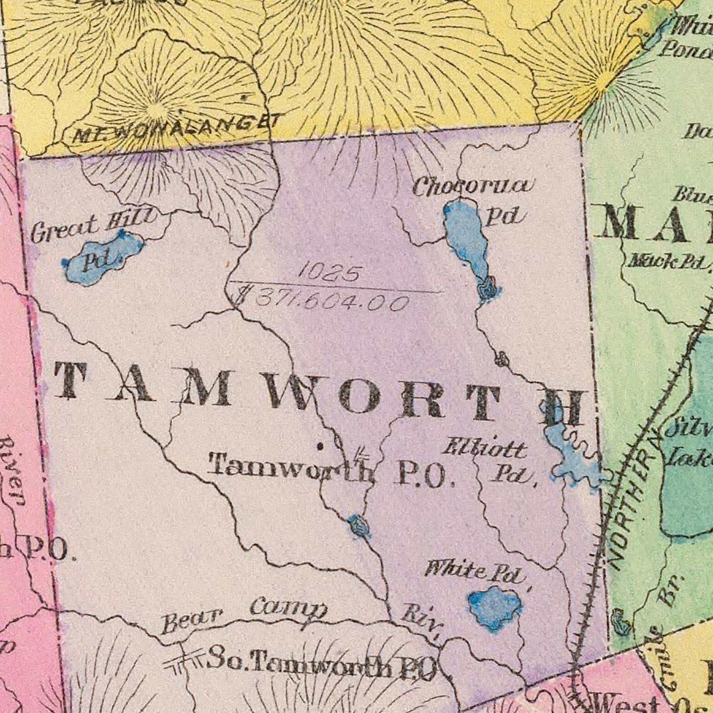Vintage Map of Carroll County, New Hampshire, 1892