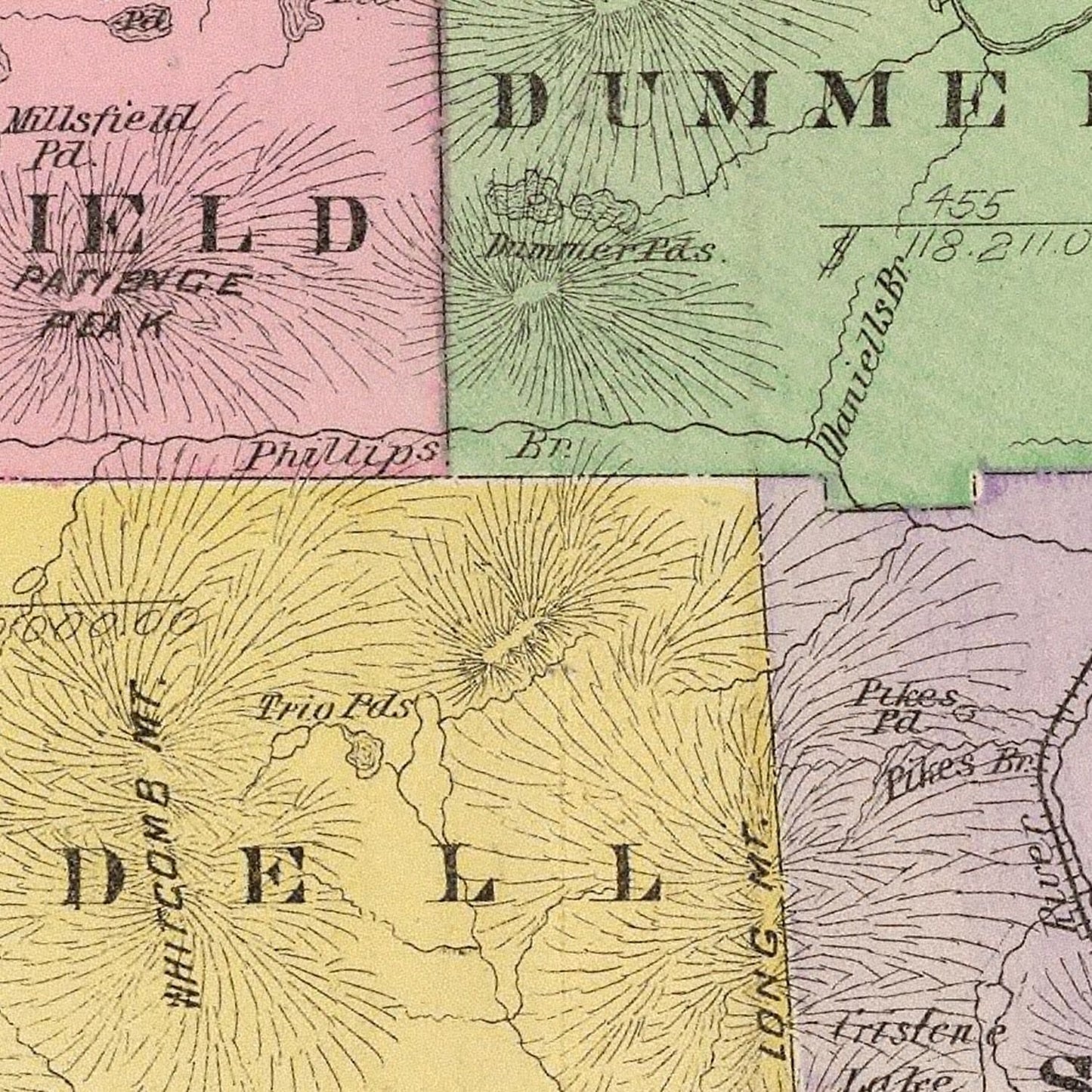 Vintage Map of Coos County, New Hampshire, 1892