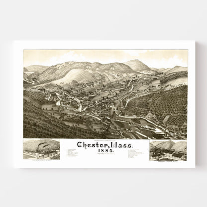 Vintage Map of Chester, Massachusetts, 1885