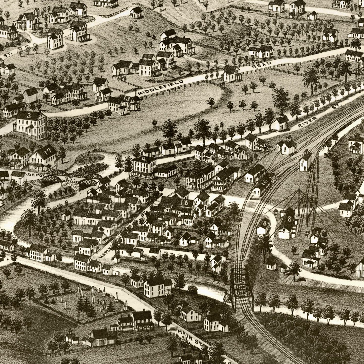 Vintage Map of Chester, Massachusetts, 1885
