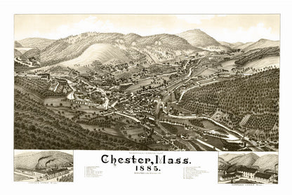 Vintage Map of Chester, Massachusetts, 1885