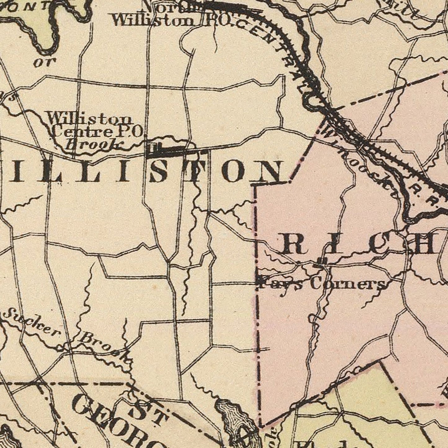 Vintage Map of Chittenden County, Vermont, 1876