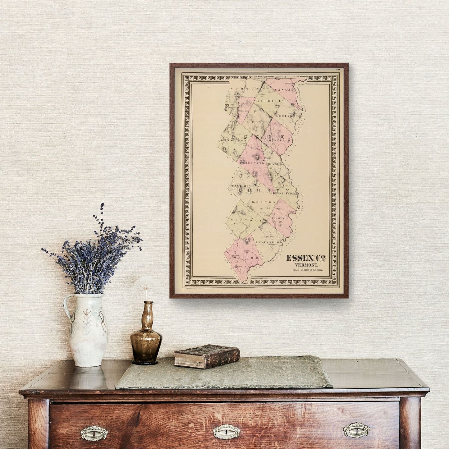 Vintage Map of Essex County, Vermont, 1876