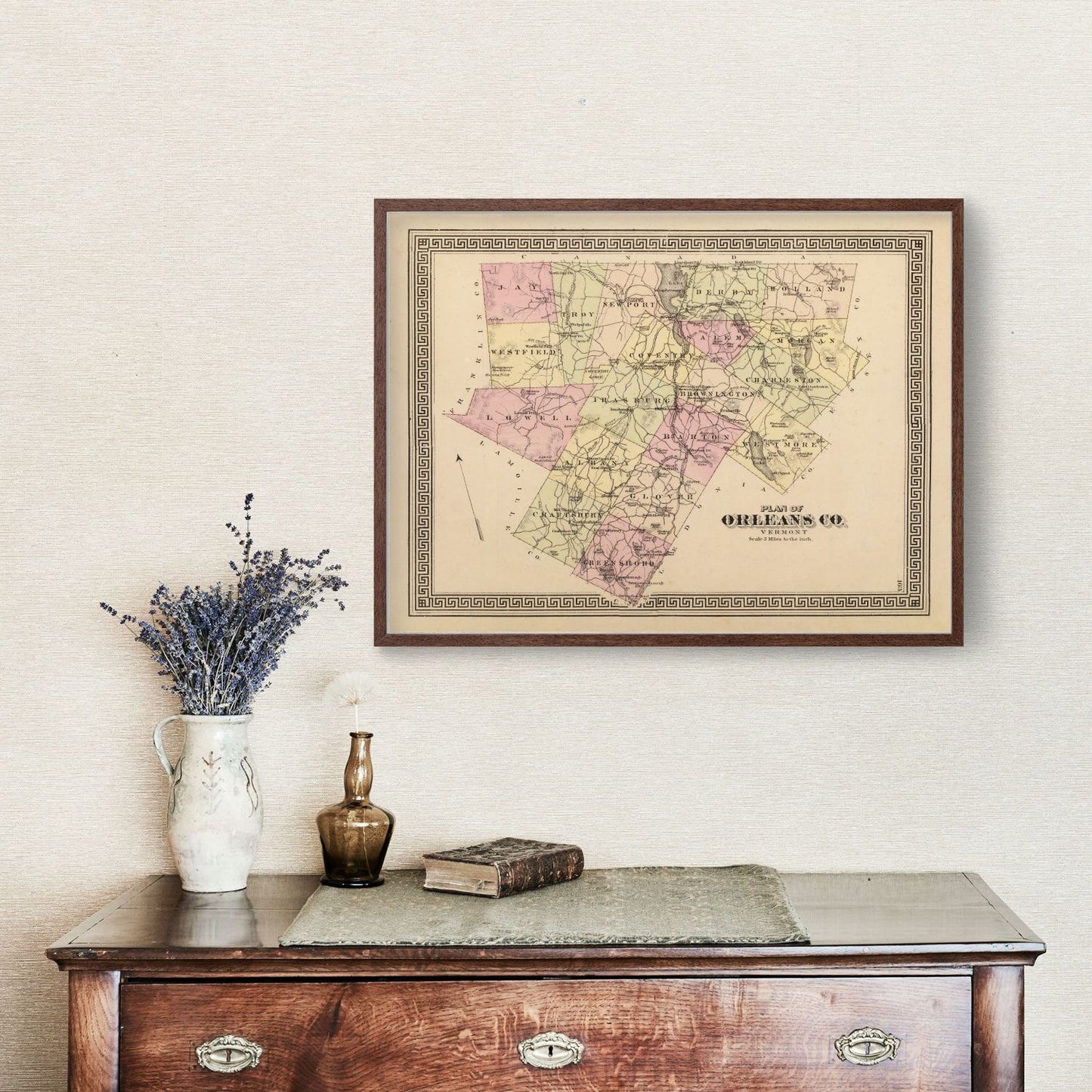 Vintage Map of Orleans County, Vermont, 1876