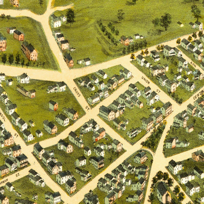Vintage Map of Chicopee, Massachusetts, 1878