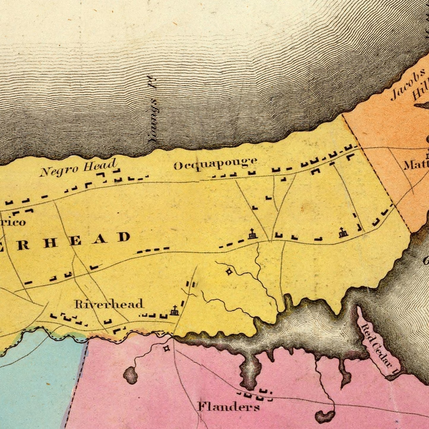 Vintage Map of Long Island, New York, 1829