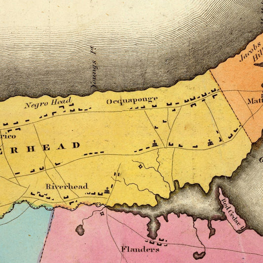 Vintage Map of Long Island, New York, 1829