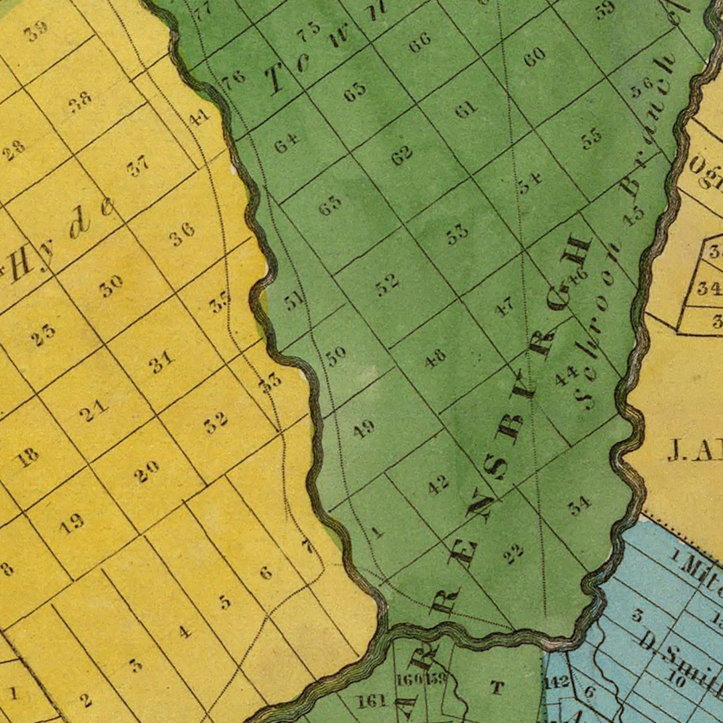 Vintage Map of Warren County, New York, 1829