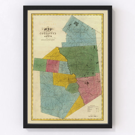 Vintage map of Lewis County, New York, 1829