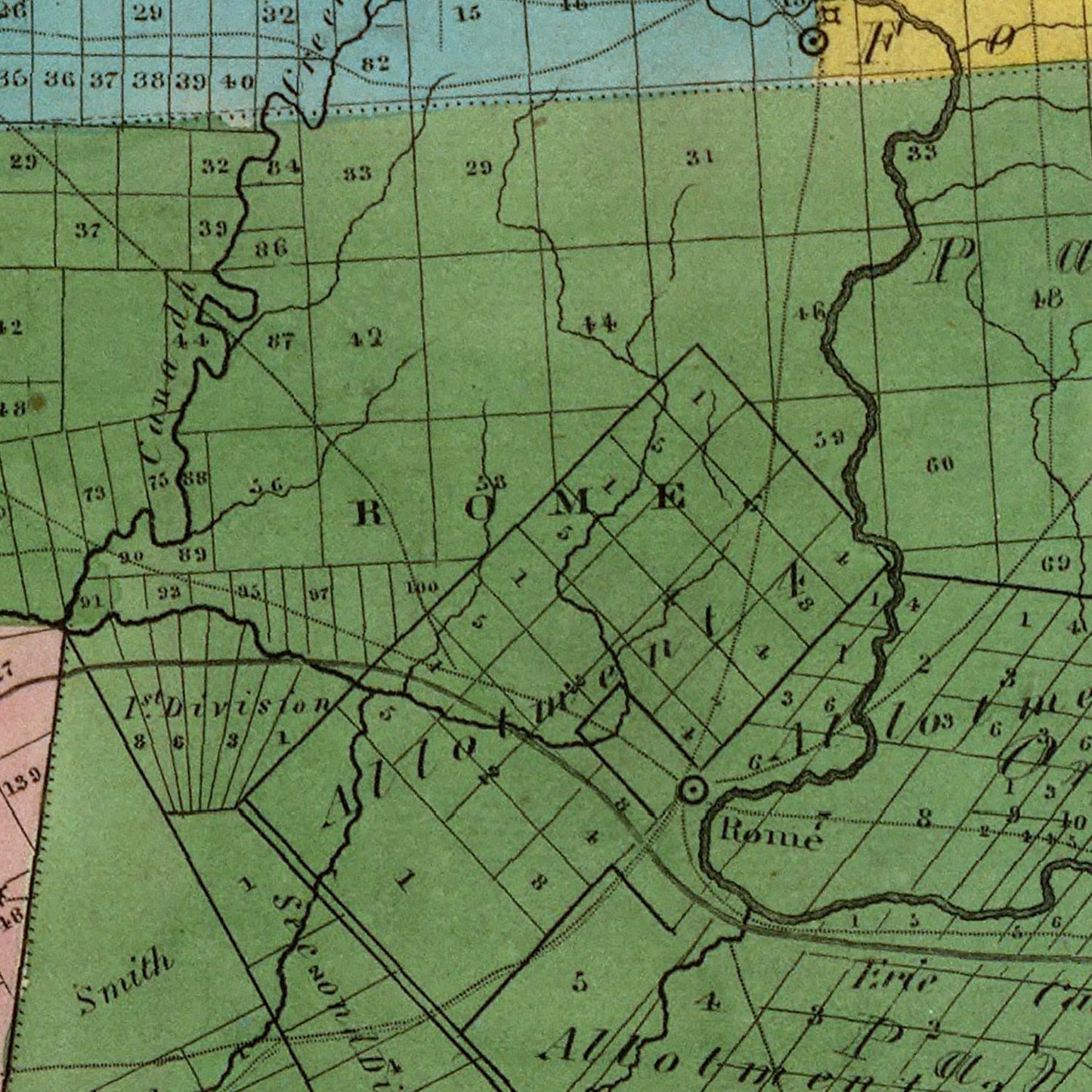 Vintage Map of Oneida County, New York, 1829
