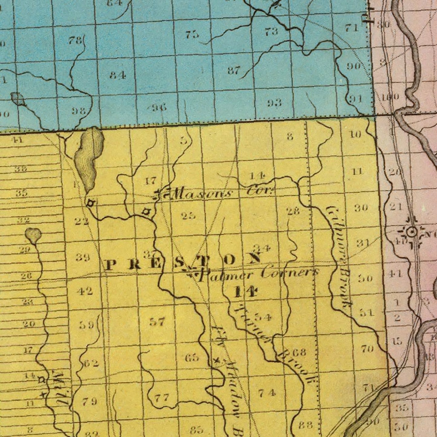 Vintage Map of Chenango County, New York, 1829
