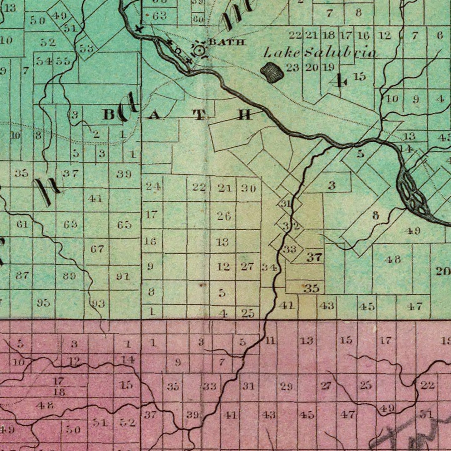 Vintage Map of Steuben County, New York, 1829