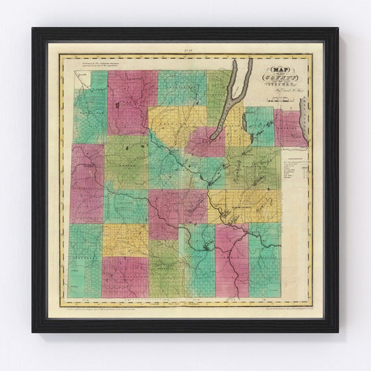 Vintage map of Steuben County, New York, 1829