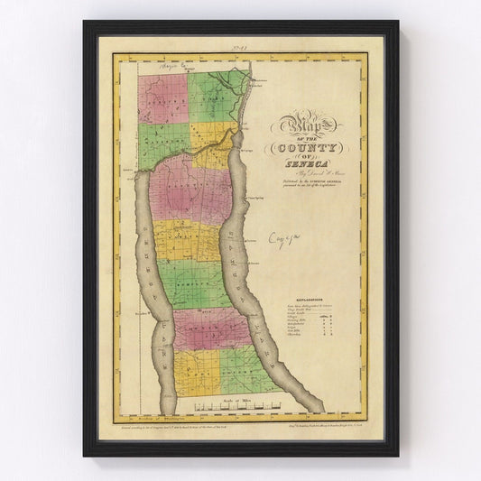 Vintage map of Seneca County, New York, 1829