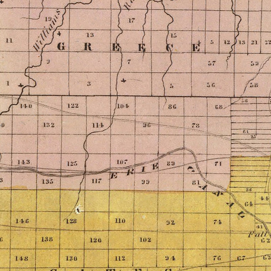 Vintage Map of Monroe County, New York, 1829