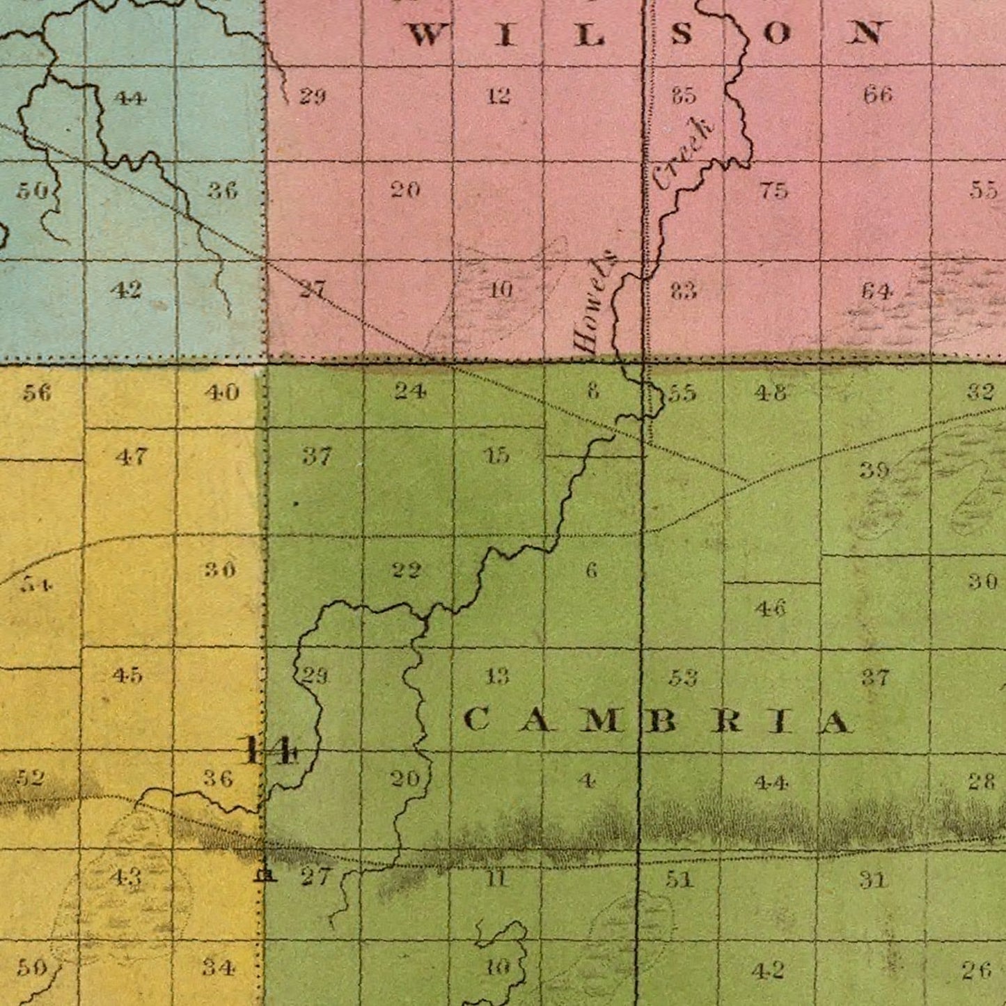 Vintage Map of Niagara County, New York, 1829
