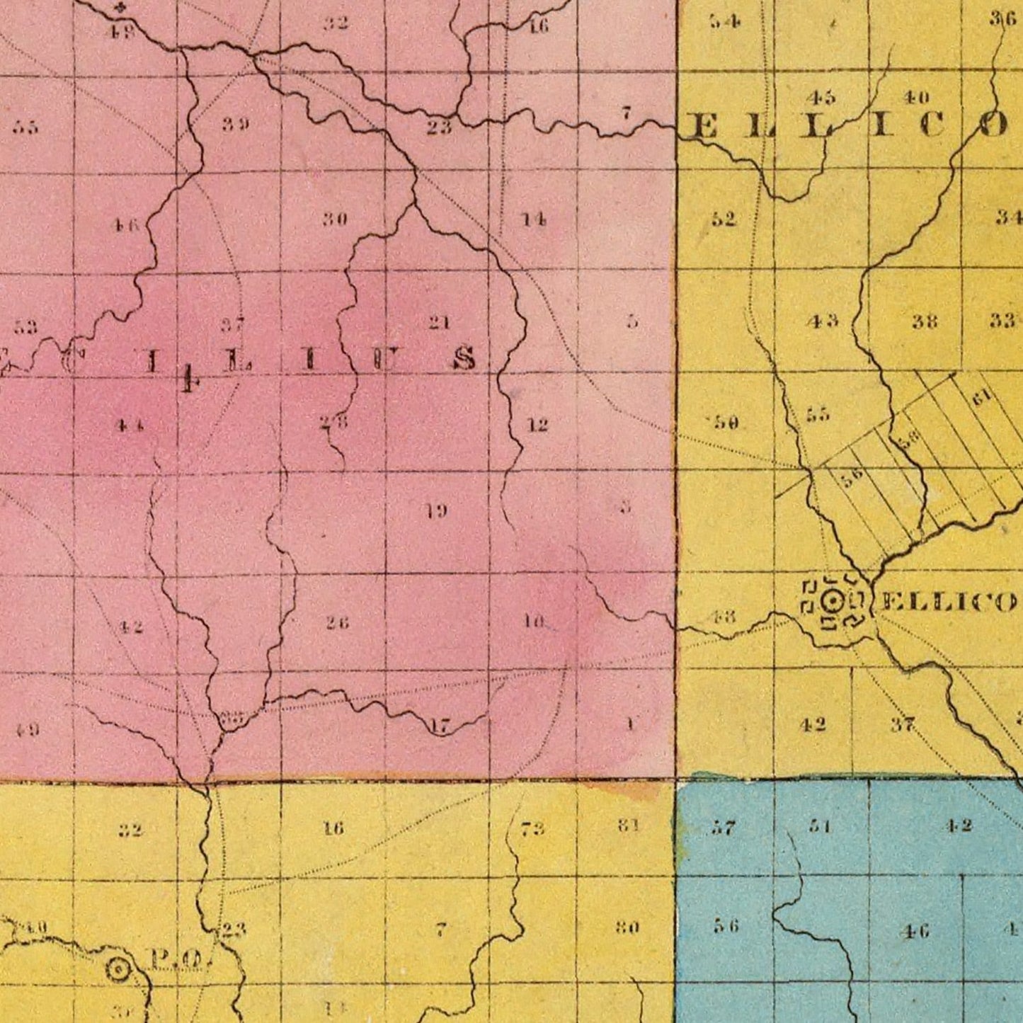 Vintage Map of Cattaraugus County, New York, 1829