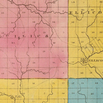 Vintage Map of Cattaraugus County, New York, 1829