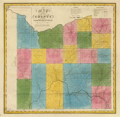 Vintage Map of Cattaraugus County, New York, 1829