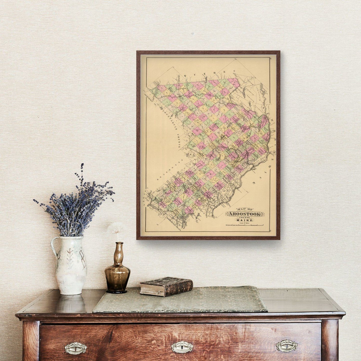 Vintage Map of Aroostook County, Maine, 1885